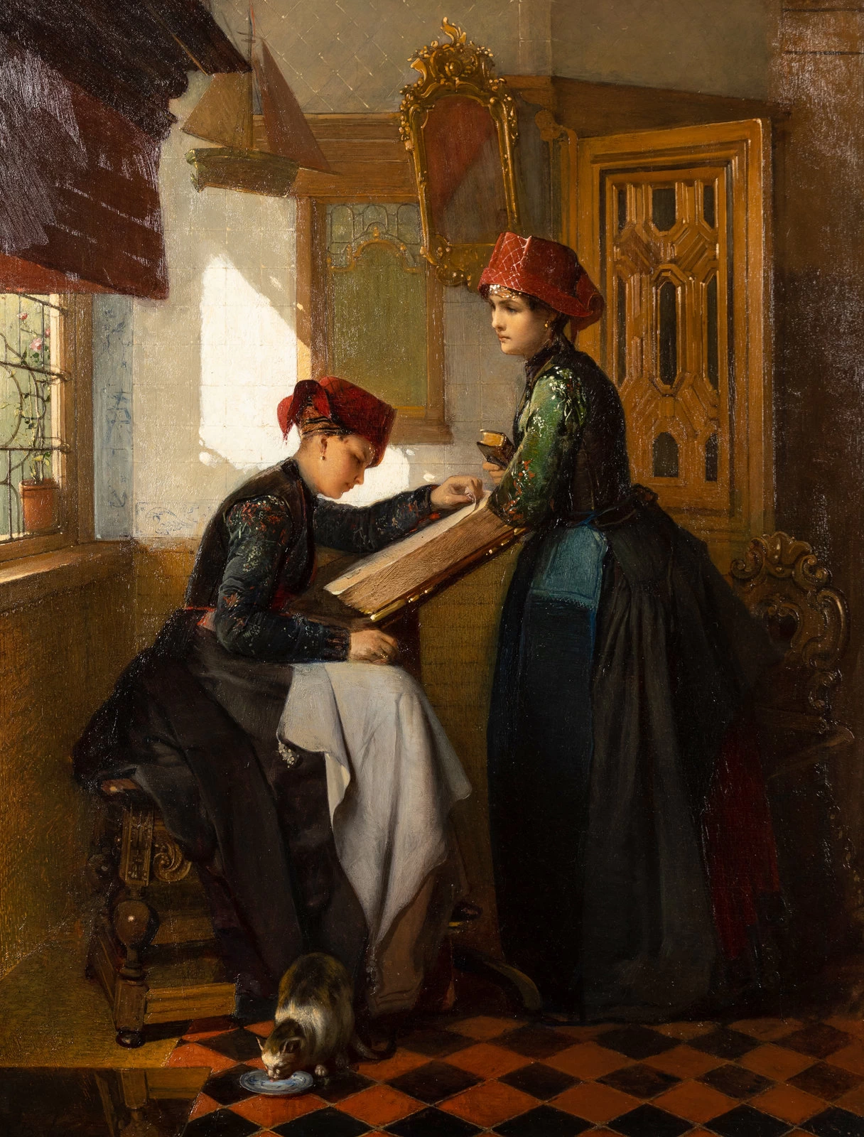 Hindeloopen Ragazze in un interno